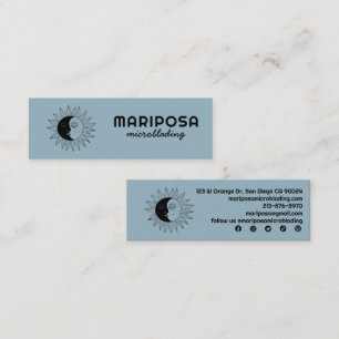 Moon and Sun Elegant Aesthetician Beauty Salon Cut Mini Business Card