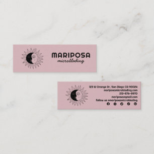 Moon and Sun Elegant Aesthetician Beauty Salon Cut Mini Business Card