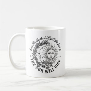 Moon and Sun Face Line Art T-Shirt – Celestial Ske Coffee Mug