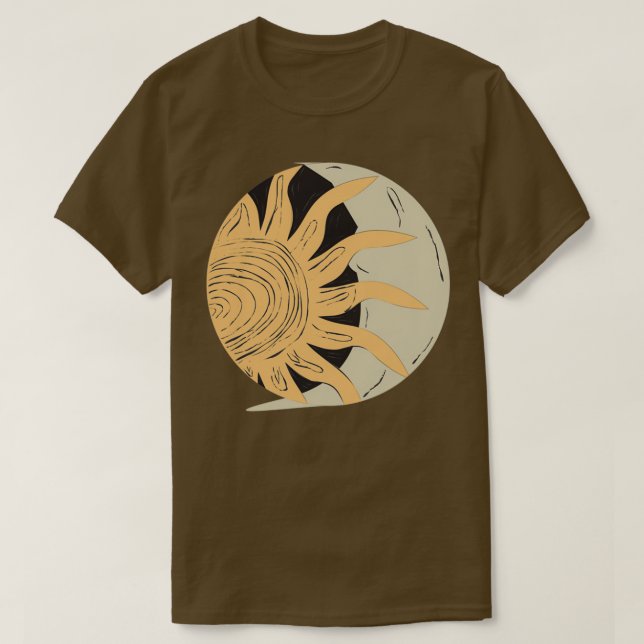 Moon and Sun hugging T-Shirt (Design Front)