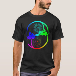 Moon And Sun Om Tree Of Life Buddhist Mandala Yin T-Shirt