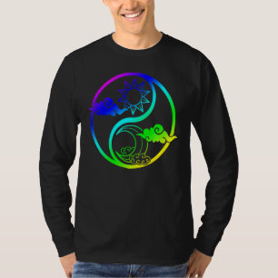 Moon And Sun Om Tree Of Life Buddhist Mandala Yin T-Shirt