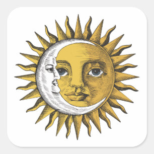 Moon and Sun  Square Sticker