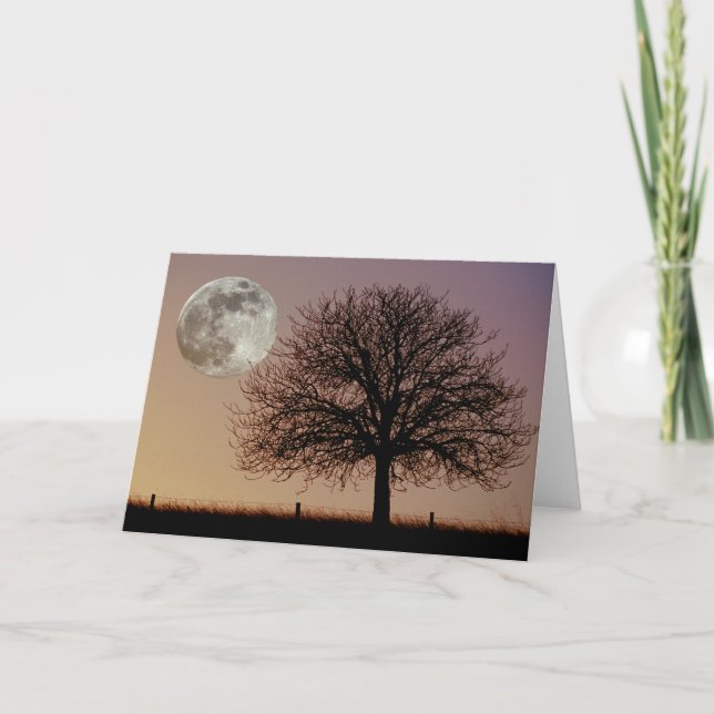 Moon and Tree Greeting Card (Front)