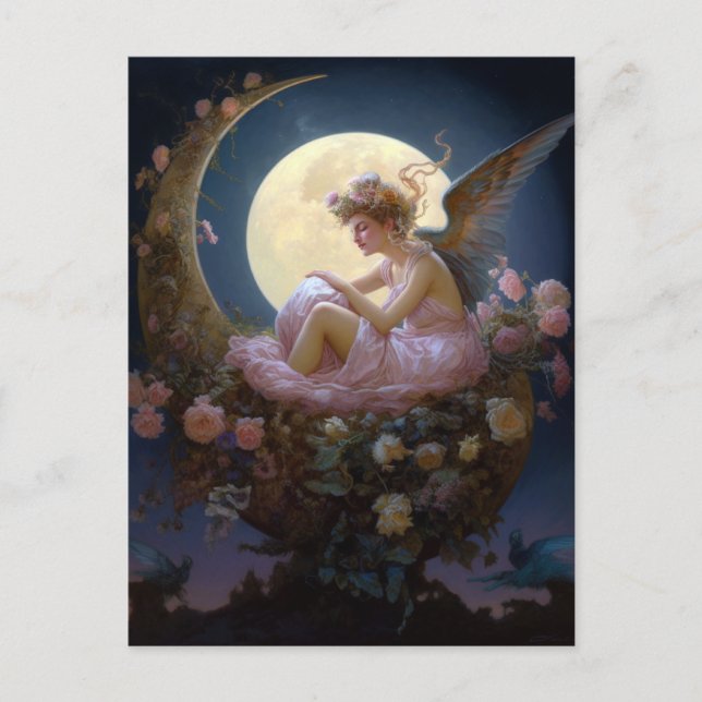 Moon Angel Fantasy Art Postcard (Front)