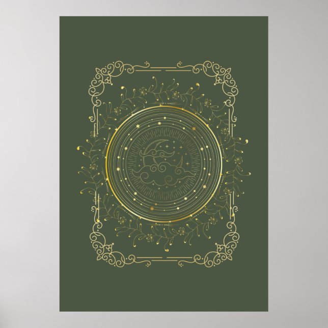 Moon art, decorative moon  poster (Front)