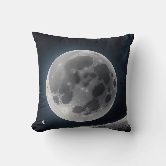 Moon Art Pillow - Celestial Lunar Phase Home Decor (Front)