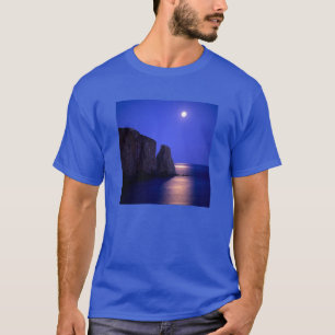 Moon At Dusk Perce Rock Gaspe Coast Quebec T-Shirt