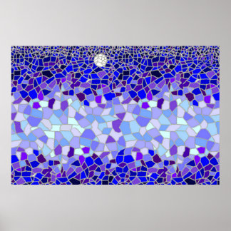 Moon at night poster