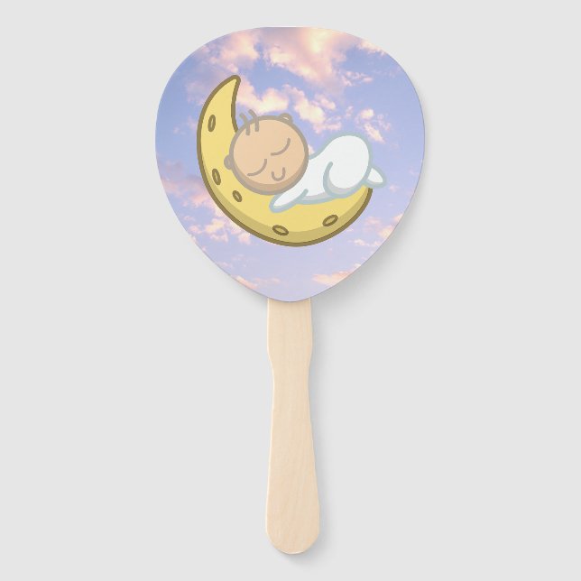 Moon Baby Design Hand Fan (Front)