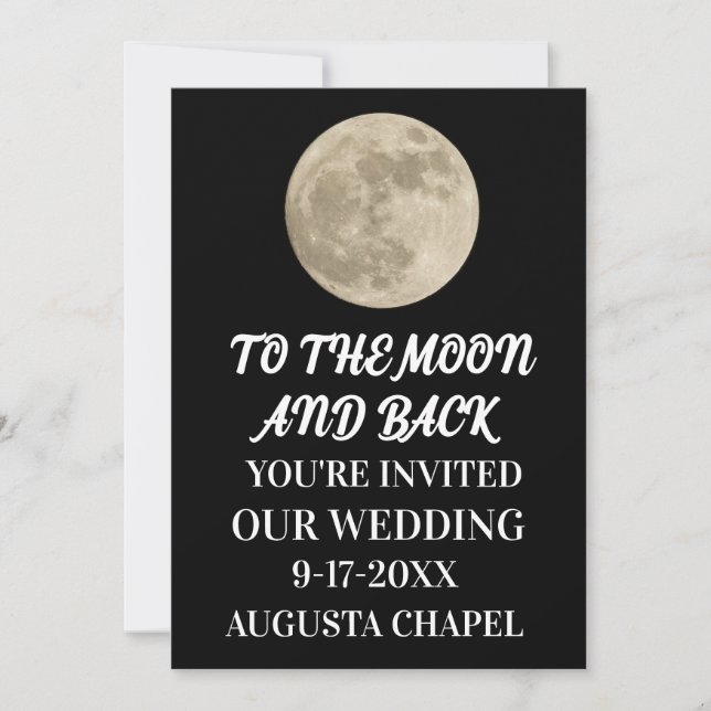 MOON & BACK CUSTOM WEDDING INVITATIONS (Front)