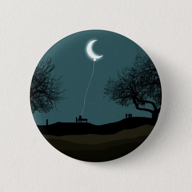 Moon Balloon 6 Cm Round Badge (Front)