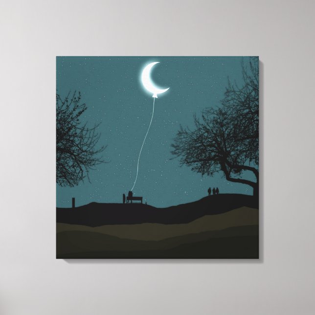 Moon Balloon Canvas Print (Front)