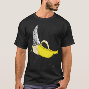 Moon Banana Funny Space Food Weird Fruit Surreal P T-Shirt