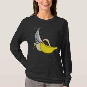 Moon Banana Funny Space Food Weird Fruit Surreal P T-Shirt
