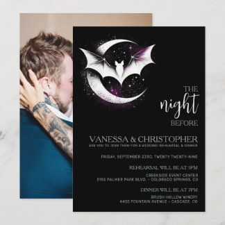 Moon Bats Night Before Wedding Rehearsal Invitation