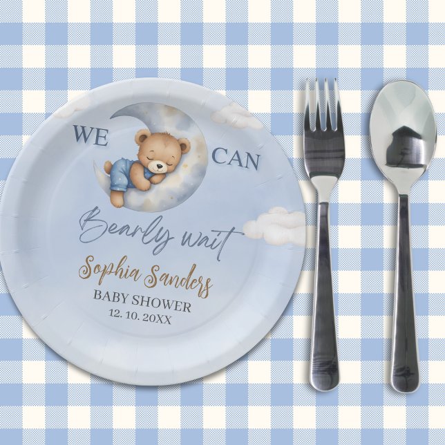 Moon Bear Baby Shower Paper Plates (Creator Uploaded)