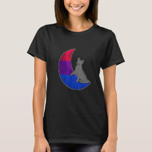 Moon Bisexual Flag Cat LGBTQ Safe Space Gay Pride T-Shirt