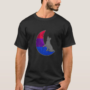 Moon Bisexual Flag Cat LGBTQ Safe Space Gay Pride T-Shirt