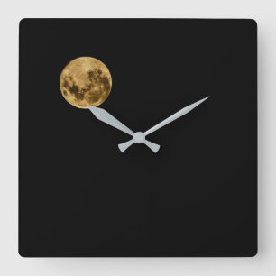 Moon, Black sky acrylic wall clock