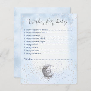 Moon Blue Wishes For Baby Card Baby Shower Game