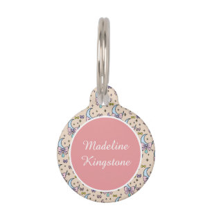 Moon Bows Peach Round Pet Tag