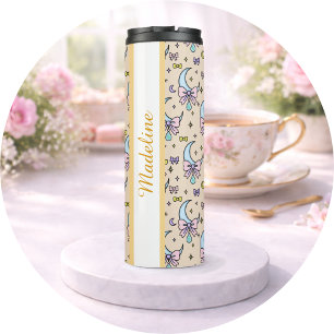 Moon Bows Thermal Tumbler Girly on Peach