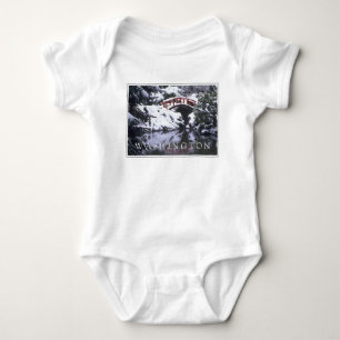 Moon Bridge & Pond in Winter Seattle, Washington Baby Bodysuit