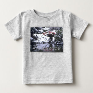 Moon Bridge & Pond in Winter Seattle, Washington Baby T-Shirt
