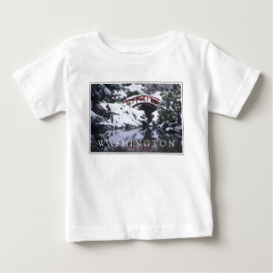 Moon Bridge & Pond in Winter Seattle, Washington Baby T-Shirt