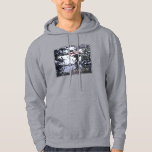 Moon Bridge & Pond in Winter Seattle, Washington Hoodie