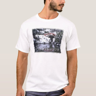 Moon Bridge & Pond in Winter Seattle, Washington T-Shirt