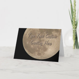 Moon Card Romantic Full Moon Blank Greeting Card