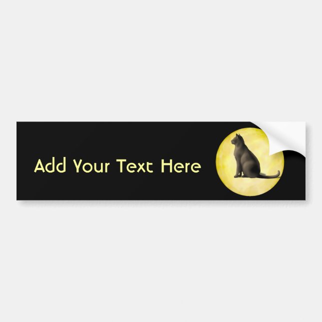 Moon Cat Bumper Sticker (Front)