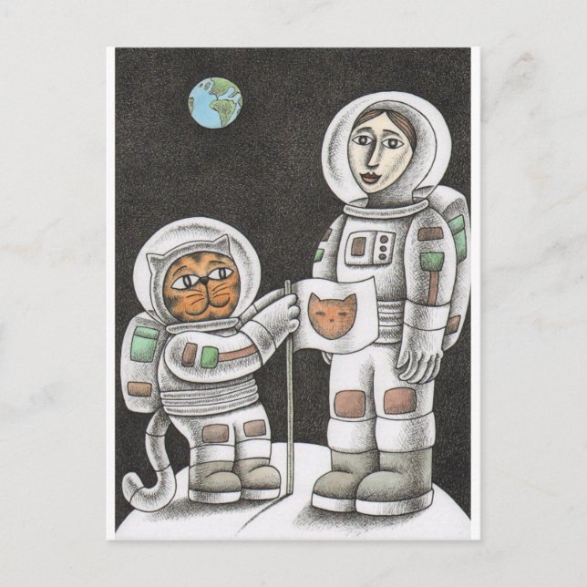 'Moon Cat' Postcard (Front)