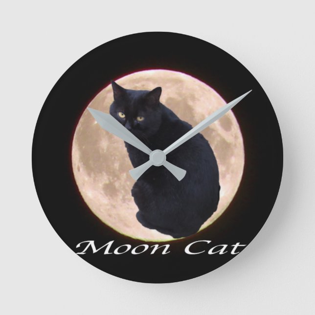 MOON CAT ROUND CLOCK (Front)