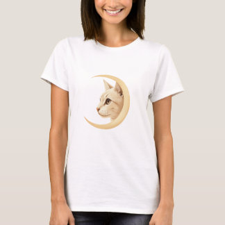 Moon Cat T-Shirt – Cosmic Kitty Design