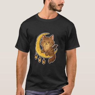 Moon Cat with Hanging Lanterns T-Shirt