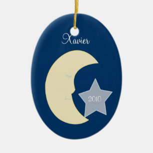 MOON Celestial Personalised Christmas Ornament