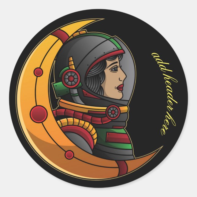 Moon Challenge Round Sticker (Front)