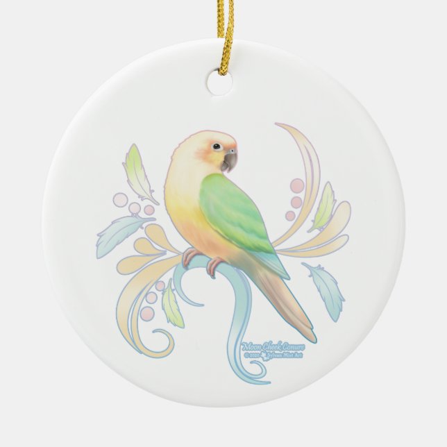 Moon Cheek Conure Ceramic Tree Decoration (Front)