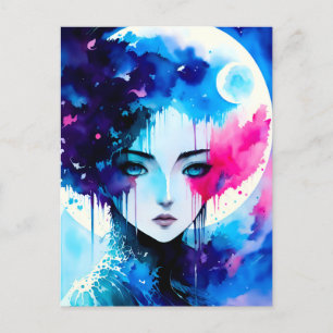 Moon Child Anime Fantasy Art Postcard
