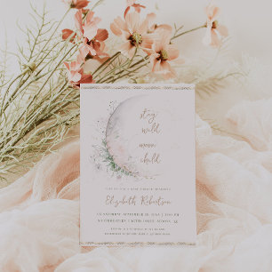 Moon Child   Boho Hippie Baby Shower  Invitation