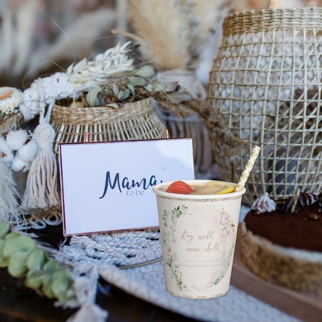Moon Child | Boho Hippie Baby Shower Paper Cups (Creator Uploaded)