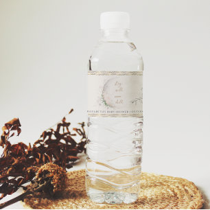 Moon Child Boho Hippie Baby Shower Water Bottle Label