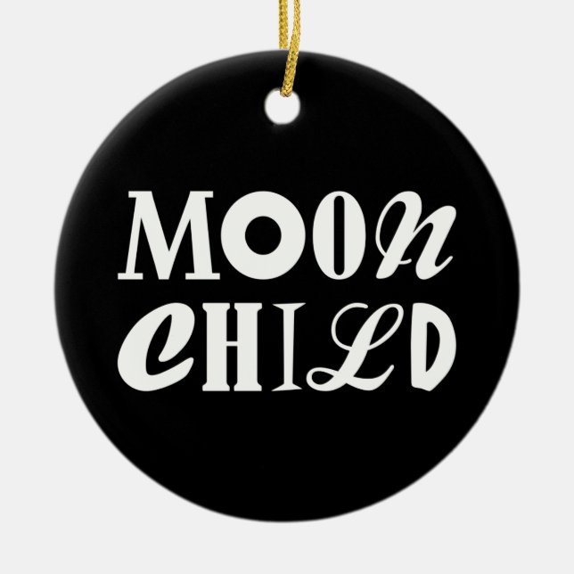 MOON CHILD! CERAMIC TREE DECORATION (Front)