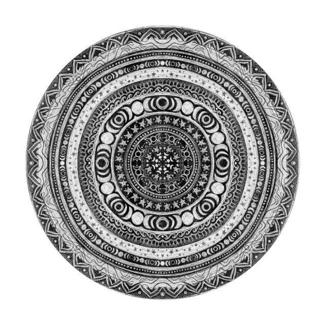 Moon Child Mandala Triple Moon Witch Cutting Board (Front)