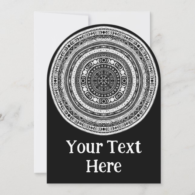 Moon Child Mandala Triple Moon Witch  Invitation (Front)