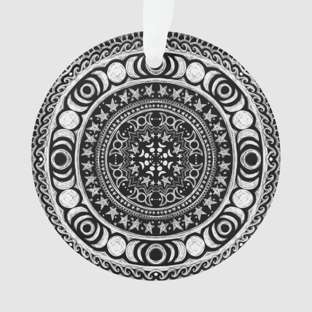 Moon Child Mandala Triple Moon Witch Ornament (Front)