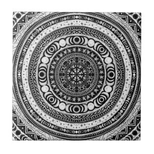 Moon Child Mandala Triple Moon Witch Tile